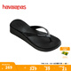 havaianas哈唯納2025年春夏新款厚底增高人字拖外穿夾腳坡跟拖鞋 0090-黑色 35