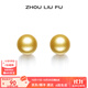 周六福（ZLF）  S925銀扣耳釘女氣質(zhì)黃金色仿珍珠耳飾送女友生日禮物 耳釘一對
