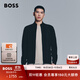 BOSS博斯男士25年冬季新款正面紋理彈力面料針織開(kāi)衫 001-黑色 M
