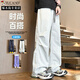 TUCANO;啄木鳥(niǎo)休閑褲子男款沖鋒褲春秋新款運(yùn)動(dòng)褲時(shí)尚百搭傘兵褲防風(fēng)直筒褲子 9626白灰色 【潮流時(shí)尚】 XL 【建議120-140斤】