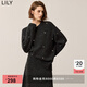 LILY冬新款女裝格雷系輕奢手工不規則釘鉆寬松百搭圓領(lǐng)毛衣女 509深灰 S