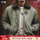 馬登工裝美式復古B15飛行員棉服夾克男保暖毛領(lǐng)加厚棉衣秋冬男士外套 綠色 XL