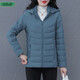 UIOJD女裝輕薄羽絨服2025秋冬新款修身顯瘦白鴨絨保暖連帽輕便短外套女 叢林綠 4XL 推薦155-175斤