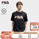 FILA 斐樂官方男子針織短袖衫2025夏新款狐貍刺繡休閑舒適純棉T恤