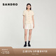 SANDRO春秋款女裝法式氣質(zhì)法式簡約時尚短款百褶連衣裙SFPRO03991 淡褐色 XS