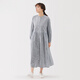 無(wú)印良品（MUJI）女式 棉紗 長(cháng)袖連衣裙 女裝裙子 長(cháng)裙 25年秋季 純棉 BC2NUA5A 深藏青色條紋 S (155/80A)