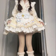小女仆Lolita套裝洛麗塔可愛(ài)小狗Lo裙泡泡熊原創(chuàng  )設計小眠汪和風(fēng) 藍色上衣+裙子+圍裙+蝴蝶夾配飾 S 90斤以下