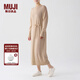 無(wú)印良品（MUJI）女式  羊絨 圓領(lǐng)連衣裙 女裝裙子長(cháng)袖秋冬 針織裙 BG84CC4A 米色 L（165/88A）