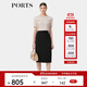 PORTS寶姿春夏新款女裝中長(cháng)開(kāi)叉半身裙ALD8S003PWQ076 黑色 XS (2)
