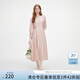 范思藍(lán)恩秋季簡(jiǎn)單大方V領(lǐng)連衣裙女秋裝2024新款法式氣質(zhì)收腰裙子連衣裙女 花束粉 M