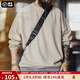 馬登工裝美式復古華夫格長(cháng)袖T恤男秋新款象牙白拼色寬松圓領(lǐng)男士衛衣 象牙白 【寬松廓形/遮肉顯瘦】 S