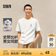 森馬（Semir）史努比系列短袖T恤男純棉半袖印花刺繡情侶裝秋季上衣寬松潮 本白10101 L