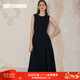 ROEYSHOUSE羅衣優(yōu)雅簡(jiǎn)約無袖連衣裙新款秋裝女高級(jí)感氣質(zhì)大擺禮服裙子09928 黑色 S （建議拍前聯(lián)系客服確認(rèn)哦）