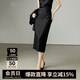 晚白【新品】秋款時(shí)尚簡(jiǎn)約氣質(zhì)半裙休閑百搭通勤OL半身裙 黑色 M