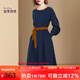 迪菲麗格法式純色長(zhǎng)袖連衣裙女2024新款春裝赫本風(fēng)別致系帶收腰顯瘦毛衣裙 圖片色 L （圖片色  10月15日前發(fā)貨）