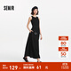 森馬連衣裙女高腰拼接背心裙百搭2025夏新款優(yōu)雅圓領(lǐng)長(cháng)裙通勤chic 黑色90001 M