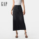 蓋璞女裝春季款棉質(zhì)水洗毛邊牛仔半身長(cháng)裙百搭直筒裙730216
