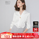晚白【新品】法式白襯衫女2025秋款洋氣小衫百搭雪紡衫上衣 白色 L