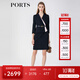 PORTS寶姿女裝新款時尚氣質七分袖連衣裙ALM8D600JWP052 黑色-2 L (8)
