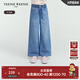 Teenie Weenie Kids小熊童裝25年夏新女童微闊腿薄款彈力斜紋牛仔褲 淺藍色 160 cm