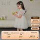 戴維貝拉兒童裙子夏裝女童網(wǎng)紗連衣裙中國風(fēng)白色公主裙