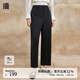 播黑色西裝褲女商場(chǎng)同款2024新款通勤簡(jiǎn)約時(shí)髦顯瘦長(cháng)褲BDR2KD1028 K40玄黑 S