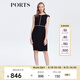 PORTS寶姿 新品 女裝優(yōu)雅撞色滾邊包袖連衣裙ALN8D145KWB008 黑色 L (8)