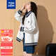 唐獅（TonLion）2025春女立領(lǐng)拼色棒球服外套 淺米灰 L 