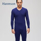 瀚明欣（Hanmson）男士秋衣秋褲套裝本命年純棉薄款春秋打底保暖內衣透氣棉毛衫線(xiàn)褲 08藍色 2XL 180/105