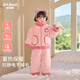 歐姆熊女童秋冬款法蘭絨睡衣2025新款男寶寶冬季三層夾棉家居服兒童冬裝 玫粉色小兔【三層夾棉蓄熱保暖】 100 100cm