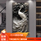 喜進(jìn)門(mén)高級感浮雕立體肌理畫(huà)孔雀掛畫(huà)入戶(hù)進(jìn)門(mén)玄關(guān)裝飾畫(huà)走廊過(guò)道墻壁畫(huà) A款-屏開(kāi)雀羽 40*80cm 爵士黑【鋁合金框+油畫(huà)布】