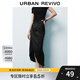 UR夏季新款女裝時(shí)尚氣質(zhì)魅力設(shè)計(jì)感褶皺半裙UWG540055 正黑 XS