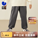 迷你巴拉男女童褲子寶寶秋可調(diào)節(jié)運動褲衛(wèi)褲長褲【蹦蹦褲】 茶灰 130