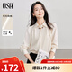 歐莎（OSA）啞光緞面經(jīng)典襯衫女士設計感2025年秋新款職業(yè)面試襯衣高智感穿搭 淺杏色 L