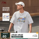 李寧短袖T恤文化衫男子夏季LOGO字母印花圓領(lǐng)運動(dòng)服AHSU745