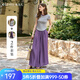 Olrain歐芮兒灰色修身上衣紫色慵懶風(fēng)褲子女夏季2025新款兩件套裝 灰色 M