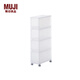 無印良品（MUJI） PP附輪子儲物箱/4層 KGF85A6S 收納箱 無色 18*40*83cm