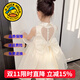 G.DUCKKIDS童裝女童連衣裙夏季2025新款公主裙兒童裙子夏天蝴蝶結網(wǎng)紗蓬蓬裙 2409米白色 130 尺碼7~8歲【120-130cm】