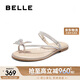 百麗時(shí)尚夾腳人字拖女224夏商場(chǎng)同款休閑拖鞋A9J1DBL4 銀色 36