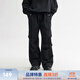 CHINISMCH赤塵美式直筒傘兵褲男士2025春季新款寬松休閑褲子 黑色 M