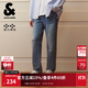 杰克·瓊斯（JACK&JONES）25年男裝秋季直筒牛仔褲男高彈力簡約寬松潮流休閑褲子品牌男褲 153 中牛仔藍-非涼感1 寬松直筒，卡碼拍小 34 180 W34/L32