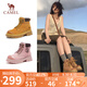 駱駝（CAMEL）【山丘】經(jīng)典大黃靴反絨馬丁靴戶外工裝靴 L23W076065 土黃 38