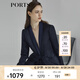 PORTS寶姿商場(chǎng)同款新品女裝三醋纖抽繩收腰西裝夾克LL8J017KWQ012 丈青混色 XS (2)