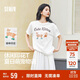森馬（Semir）短袖t恤女中長(cháng)款萌寵花上衣25夏透氣吸濕寬松套頭衫109325100005