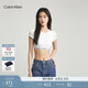 Calvin Klein內衣【摩登引力帶】女士ck無(wú)鋼圈輕運動(dòng)內搭T恤式文胸QF7213AD 100-月光白 M 推薦75B-85A