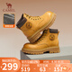 駱駝（CAMEL）大黃靴女休閑厚底短靴經(jīng)典工裝馬丁靴 L24W013663R 黃色(絨里) 37