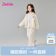 笛莎童裝女童套裝2025春裝女寶時(shí)尚運動(dòng)長(cháng)袖束腳褲套裝 米白 140