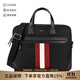 巴利（BALLY）男士織物手提單肩斜挎公文包電腦包男包禮物男CHANDOS SM TSP 10 黑色紅白條紋