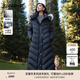 珂萊蒂爾[明星同款]冬新款御寒保暖長(cháng)款連帽白鴨絨羽絨服 黑色 M