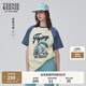 Teenie Weenie小熊女裝T恤2025年夏季新款復古潮流美式插肩袖短袖 淺黃色 XS